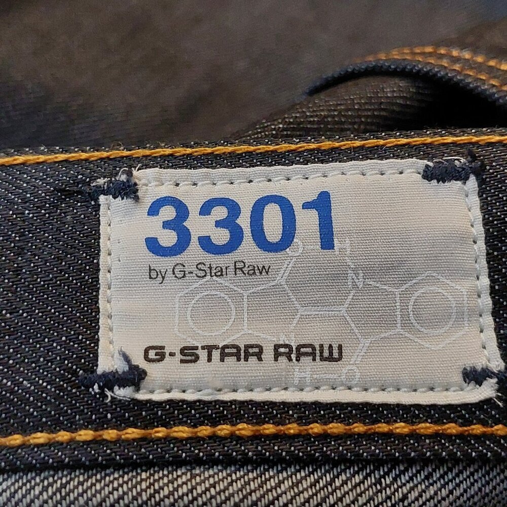 G-Star Raw 3301 Loose Brooklyn Denim Button Fly Dark Blue Denim Jeans Sz 30 NWT - Picture 13 of 15